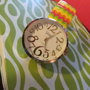 VIVANI RAINBOW COLORS STRETCH BAND WATCH / STSTEEL